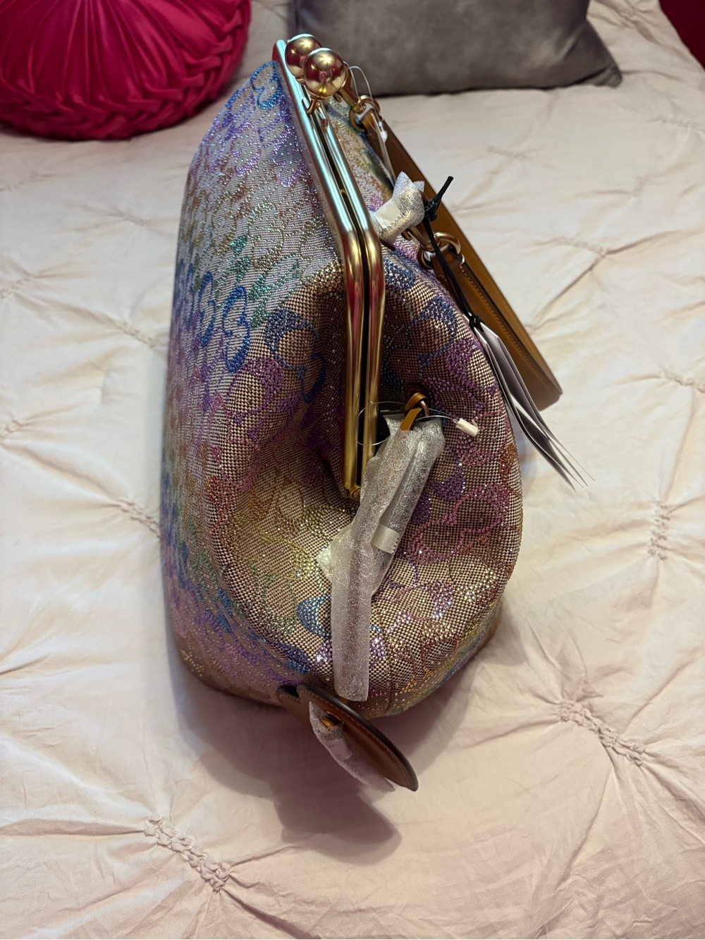 Coach Multicolor Signature Frame Satchel with Gold Hardware - Picture 4 of 11